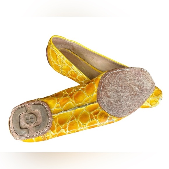 KATE SPADE Yellow Croc-Embossed Ballet Flats, Size 6M - Picture 5 of 7